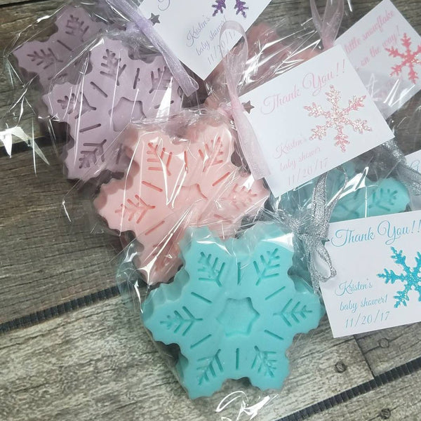 Custom winter onederland 1st birthday or baby shower favor soaps,  snowflakes – LaLaLipsie